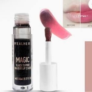 REALHER NEW Magic Black to Pink Lip Stain & NEW FREE OFRA Black Liner
